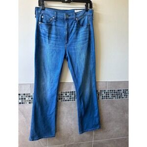 Rag & Bone Cotton Blend Medium Blue Wash Flared Jeans SZ 28 EUC